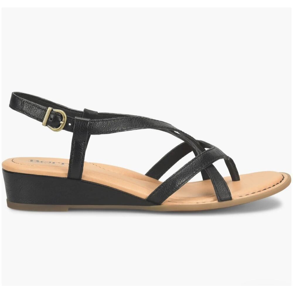 BORN Sibyl Slingback Wedge Sandal black sz 11